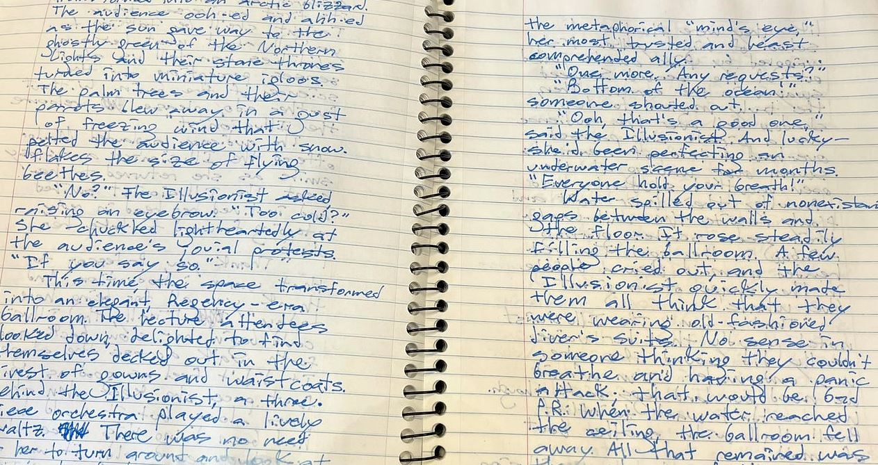 Soft teal and green gradient with faint branching lines, suggesting roots and branches of ideas spreading outward.